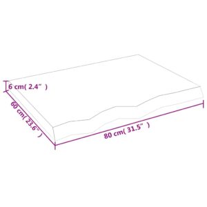 vidaXL Vägghylla mörkbrun 80x60x(2-6) cm behandlad massiv ek - Bild 5