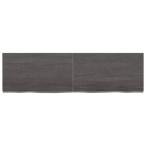 vidaXL Vägghylla mörkbrun 140x40x(2-4) cm behandlad massiv ek - Bild 3