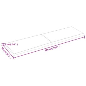 vidaXL Vägghylla mörkbrun 180x50x(2-6) cm behandlad massiv ek - Bild 6