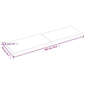 vidaXL Vägghylla mörkbrun 180x50x(2-6) cm behandlad massiv ek - Bild 9