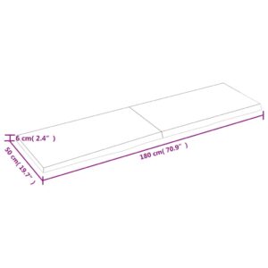 vidaXL Vägghylla mörkbrun 180x50x(2-6) cm behandlad massiv ek - Bild 10