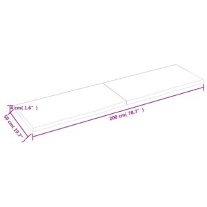 vidaXL Vägghylla mörkbrun 200x50x(2-4) cm behandlad massiv ek - Bild 6