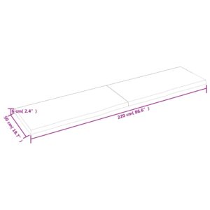 vidaXL Vägghylla mörkbrun 220x50x(2-6) cm behandlad massiv ek - Bild 6