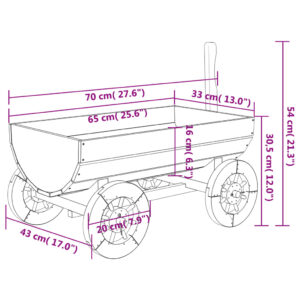 vidaXL Dekorativ vagn 70x43x54 cm Massivt granträ - Bild 10