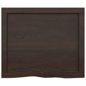 vidaXL Bänkskiva badrum mörkbrun 60x50x(2-6) cm behandlat massivt trä - Bild 6