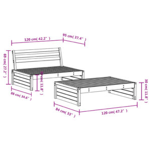 vidaXL Loungegrupp 2 delar massiv furu - Bild 6