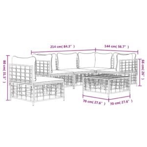 vidaXL Loungegrupp 6 delar med dynor antracit konstrotting - Bild 9