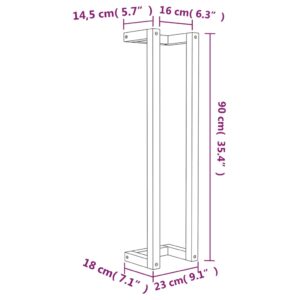 vidaXL Handduksställ Vit 23x18x90 cm massiv furu - Bild 8