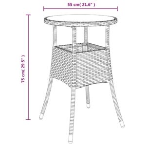 vidaXL Caféset med dynor 3 delar konstrotting svart - Bild 8