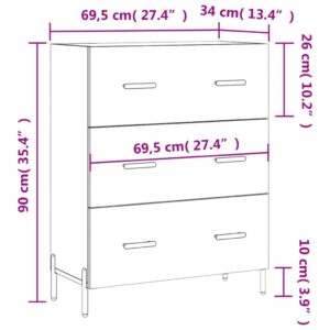 vidaXL Skåp vit 69,5x34x90 cm konstruerat trä - Bild 12