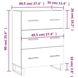 vidaXL Skåp vit 69,5x34x90 cm konstruerat trä - Bild 12