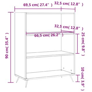 vidaXL Bokhylla grå sonoma 69,5x32,5x90 cm konstruerat trä - Bild 9