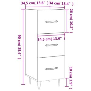 vidaXL Skåp vit högglans 34,5x34x90 cm konstruerat trä - Bild 12