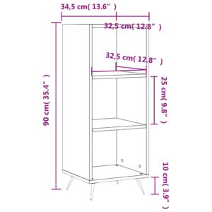 vidaXL Bokhylla betonggrå 34,5x32,5x90 cm konstruerat trä - Bild 9