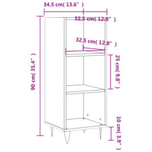 vidaXL Skåp sonoma-ek 34,5x32,5x90 cm konstruerat trä - Bild 9