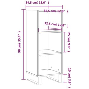 vidaXL Skåp sonoma-ek 34,5x32,5x90 cm konstruerat trä - Bild 9