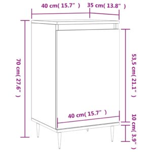 vidaXL Byrå vit 40x35x70 cm konstruerat trä - Bild 12