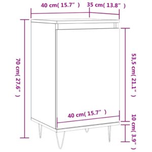 vidaXL Byrå rökfärgad ek 40x35x70 cm konstruerat trä - Bild 12