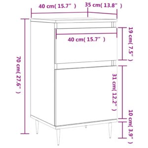 vidaXL Byrå brun ek 40x35x70 cm konstruerat trä - Bild 12