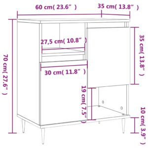 vidaXL Byrå betonggrå 60x35x70 cm konstruerat trä - Bild 12