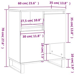 vidaXL Byrå betonggrå 60x35x70 cm konstruerat trä - Bild 12