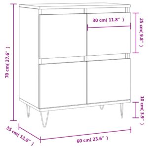 vidaXL Byrå vit högglans 60x35x70 cm konstruerat trä - Bild 11