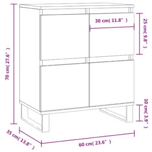 vidaXL Byrå svart 60x35x70 cm konstruerat trä - Bild 11