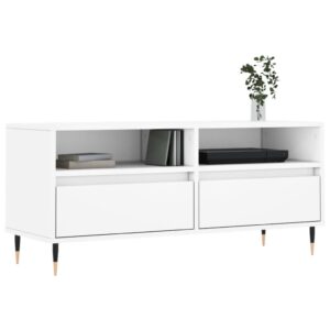 vidaXL Tv-bänk vit 100x34,5x44,5 cm konstruerat trä - Bild 3