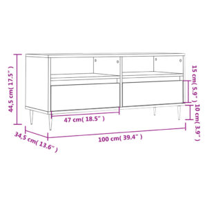 vidaXL Tv-bänk vit 100x34,5x44,5 cm konstruerat trä - Bild 11