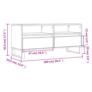 vidaXL Tv-bänk rökfärgad ek 100x34,5x44,5 cm konstruerat trä - Bild 11