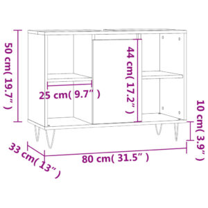 vidaXL Badrumsskåp vit 80x33x60 cm konstruerat trä - Bild 12