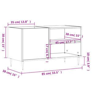 vidaXL Stereobänk betonggrå 85x38x48 cm konstruerat trä - Bild 9