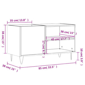 vidaXL Stereobänk rökfärgad ek 85x38x48 cm konstruerat trä - Bild 9