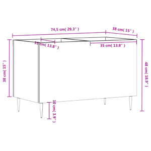 vidaXL Stereobänk vit högglans 74,5x38x48 cm konstruerat trä - Bild 9