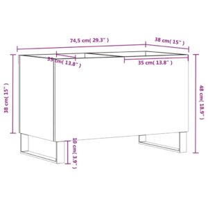 vidaXL Stereobänk vit 74,5x38x48 cm konstruerat trä - Bild 9