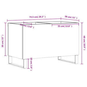 vidaXL Stereobänk brun ek 74,5x38x48 cm konstruerat trä - Bild 9