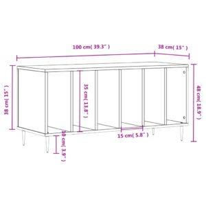 vidaXL Stereobänk rökfärgad ek 100x38x48 cm konstruerat trä - Bild 9