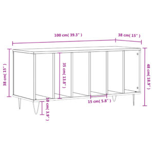 vidaXL Stereobänk sonoma-ek 100x38x48 cm konstruerat trä - Bild 9