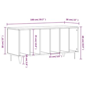 vidaXL Stereobänk rökfärgad ek 100x38x48 cm konstruerat trä - Bild 9