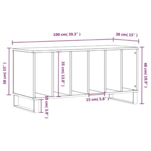 vidaXL Stereobänk vit högglans 100x38x48 cm konstruerat trä - Bild 9