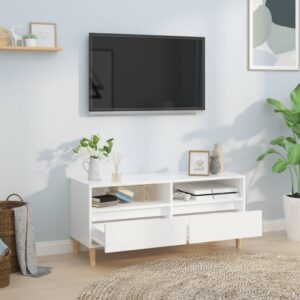 vidaXL Tv-bänk vit högglans 100x34,5x44,5 cm konstruerat trä - Bild 3