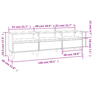 vidaXL Tv-bänk svart 150x30x44,5 cm konstruerat trä - Bild 10