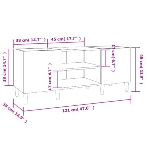 vidaXL Stereobänk vit högglans 121x38x48 cm konstruerat trä - Bild 8