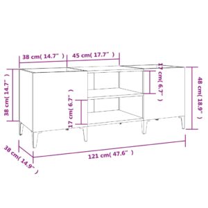 vidaXL Stereobänk vit 121x38x48 cm konstruerat trä - Bild 8