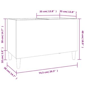 vidaXL Stereobänk svart 74,5x38x48 cm konstruerat trä - Bild 8