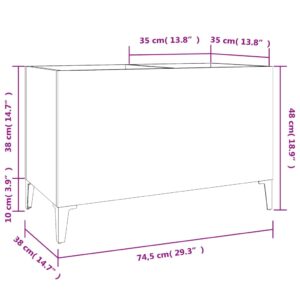 vidaXL Stereobänk vit högglans 74,5x38x48 cm konstruerat trä - Bild 8