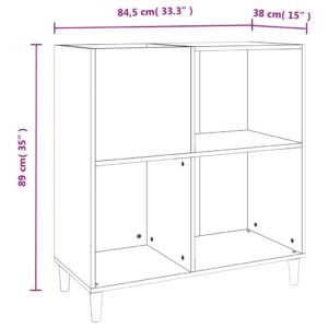 vidaXL Stereobänk svart 84x38x89 cm konstruerat trä - Bild 9