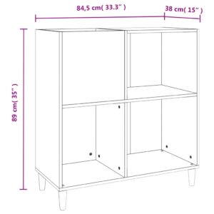 vidaXL Stereobänk sonoma-ek 84,5x38x89 cm konstruerat trä - Bild 9