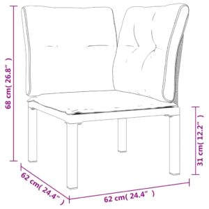 vidaXL Loungegrupp 3 delar svart och grå konstrottning - Bild 10