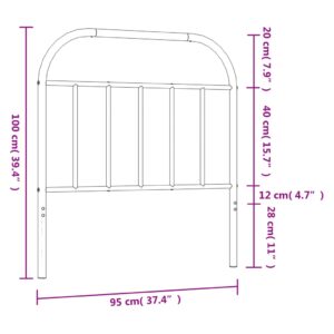 vidaXL Huvudgavel metall svart 90 cm - Bild 7